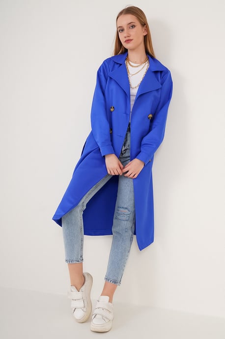 Dubbelbreasted Lange Trenchcoat - Image 4