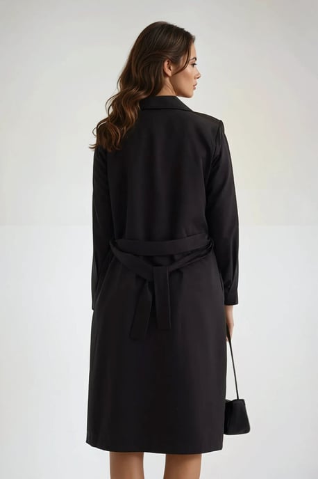 Dubbelzijdig Gordijn Trenchcoat met Ceintuur - Image 3