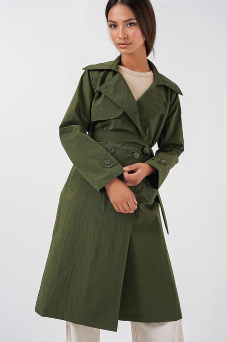 Dubbelzijdige Lange Trenchcoat met Zakken - Image 4