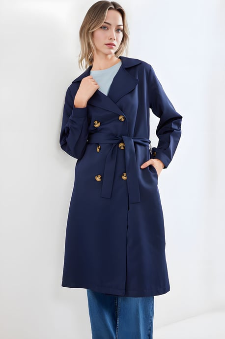 Dubbelzijdige Lange Trenchcoat - Image 1