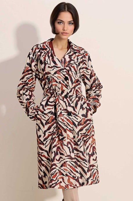 Dubbelgeknoopte Lange Trenchcoat - Image 1