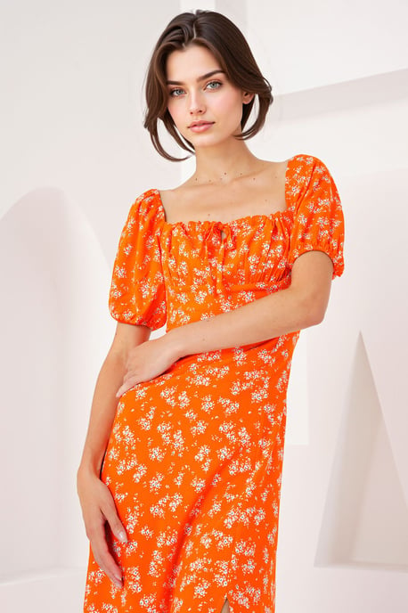 Bloemenprint Midi-jurk met Strik - Image 2