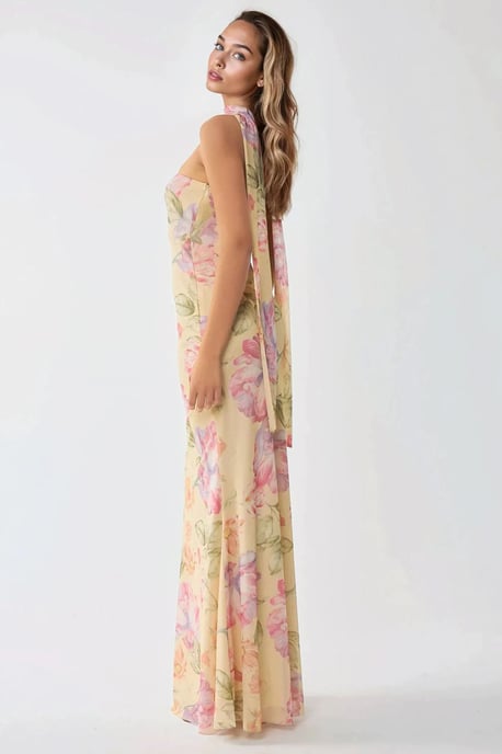 Strapless Bloemen Bodycon Maxi Jurk - Image 4