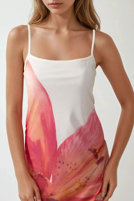 Vierkante Kraag Bodycon Jurk met Bloemenprint - Image 3