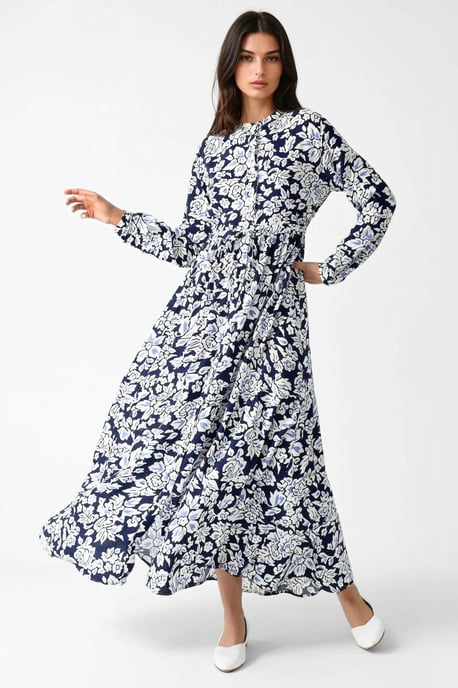 Geprinte Maxi-jurk met Shirtkraag - Image 2