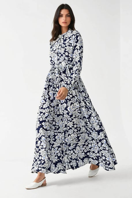 Geprinte Maxi-jurk met Shirtkraag - Image 3