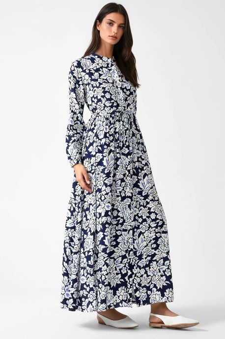 Geprinte Maxi-jurk met Shirtkraag - Image 6
