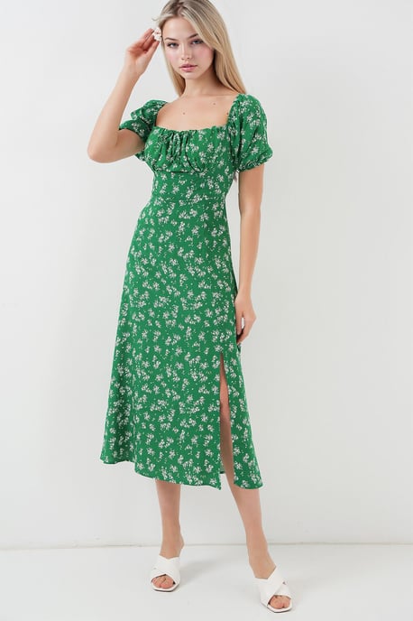 Bloemenprint Midi-jurk met Strik - Image 2