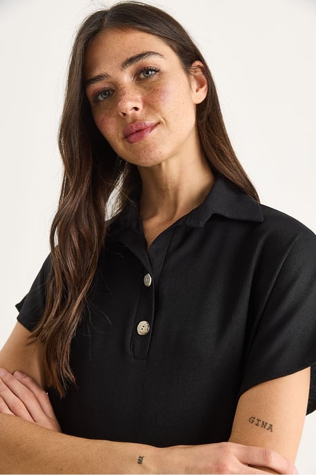 Ontspannen Pasvorm Gepofte Polo T-Shirt - Image 5