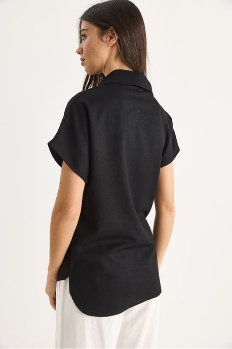 Ontspannen Pasvorm Gepofte Polo T-Shirt - Image 6