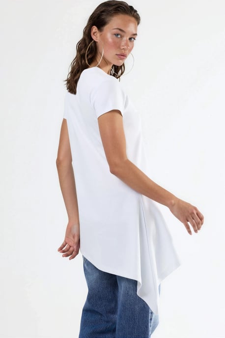 Asymmetrische Korte Mouwen Crew Neck T-Shirt - Image 6