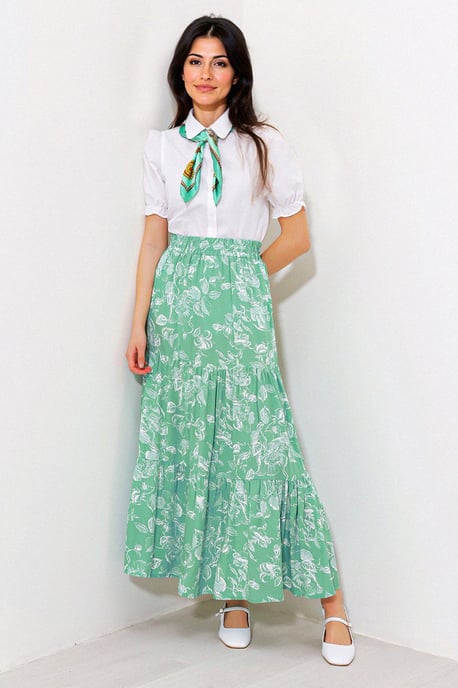 Maxi Geklede Relaxed Fit Rok - Image 1