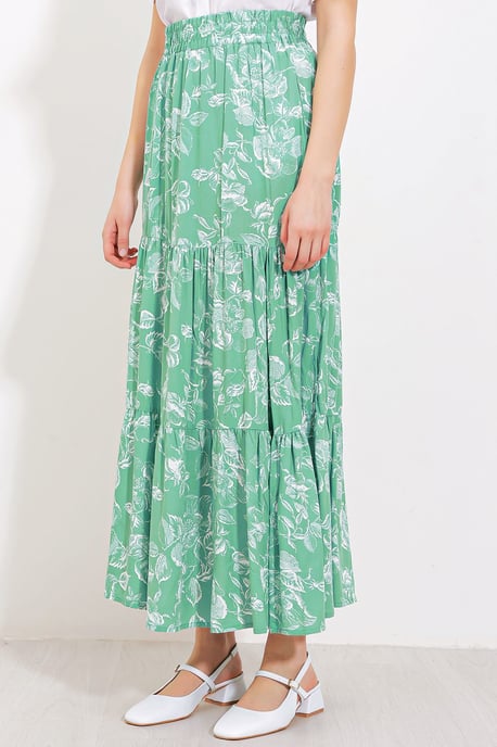 Maxi Geklede Relaxed Fit Rok - Image 3