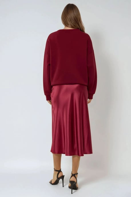 Hoge Taille Satijnen Midi Rok - Image 5