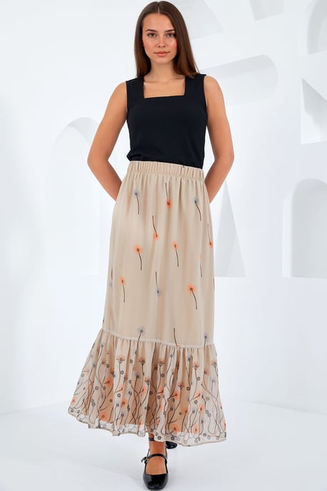 Geprinte Maxi Rok met Bloemenmotief - Image 1
