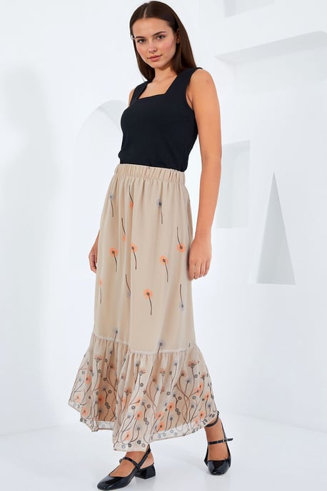 Geprinte Maxi Rok met Bloemenmotief - Image 2