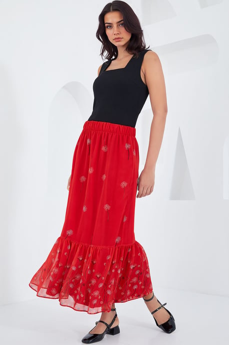 Geprinte Maxi Rok met Bloemenmotief - Image 2