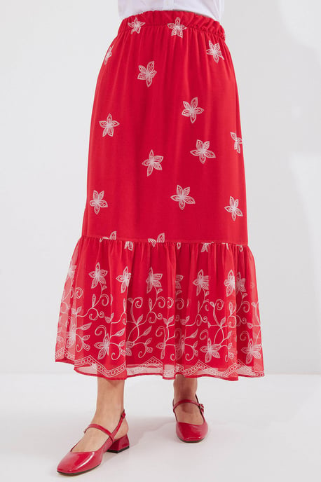 Geprinte Maxi Rok met Bloemenmotief - Image 2