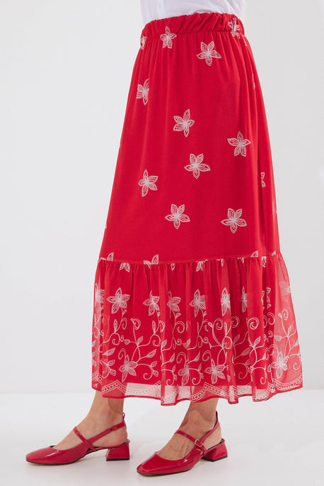 Geprinte Maxi Rok met Bloemenmotief - Image 3