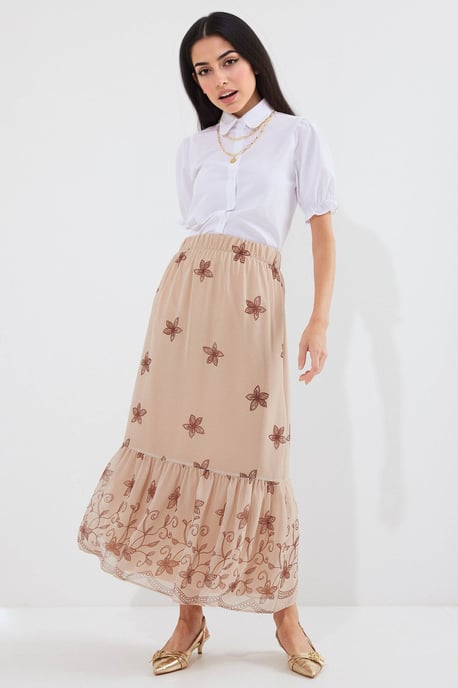 Geprinte Maxi Rok met Bloemenmotief - Image 1