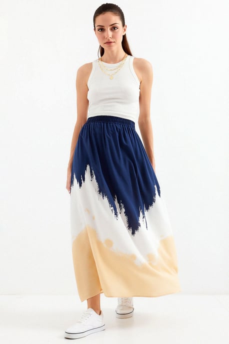 Gradient Maxi Rok met Elastische Taille - Image 1