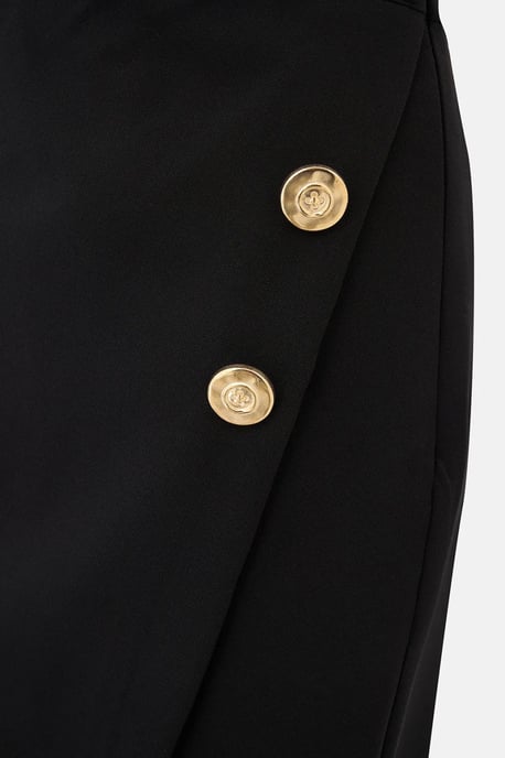 Mini Wrap Rok Met Gouden Knoopdetails - Image 3