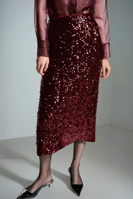 Pailletten Midi Rok met een Sleuf - Image 2