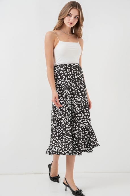 Satin A-Lijn Midi Rok met Elastische Taille - Image 3