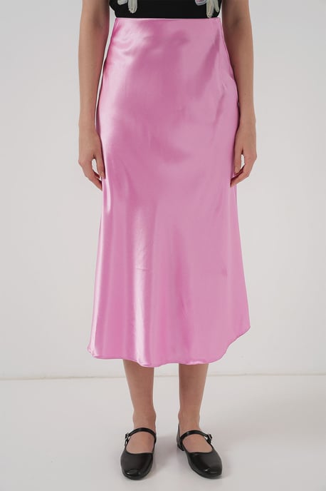 Satijnen A-Lijn Midi Rok met Elastische Taille - Image 4