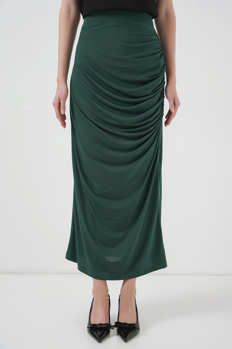 Aangesloten Midi Jersey Rok met Voering - Image 2