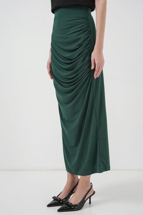 Aangesloten Midi Jersey Rok met Voering - Image 4