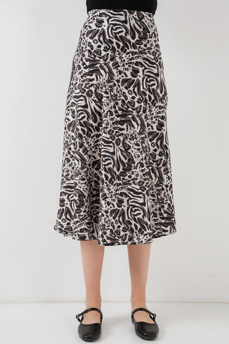 Satijnen A-Lijn Midi Rok met Elastische Taille - Image 2