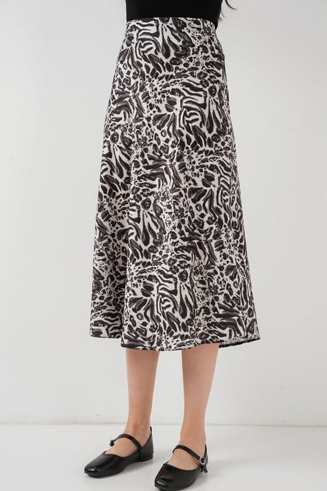 Satijnen A-Lijn Midi Rok met Elastische Taille - Image 4