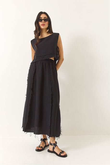 Textuur Blouse & Rok Muslin Stof Twee-Delige Set - Image 3