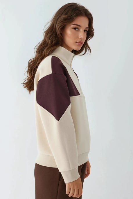 Verhoogde Ritskraag Comfortabele Sweater - Image 5