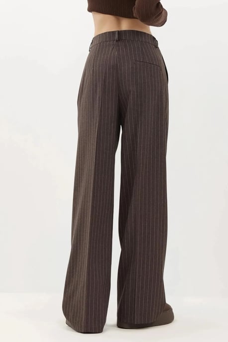 Gestreepte Wijde Pantalon met Plissé - Image 6