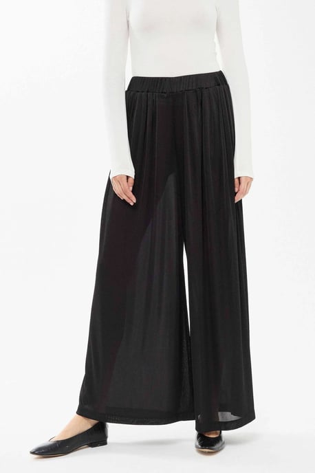 Brede Lange Broek met Elastische Taille - Image 3
