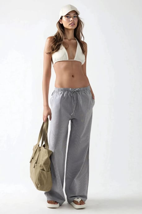 Elastische Taille Gestreepte Katoenen Loungebroek - Image 2