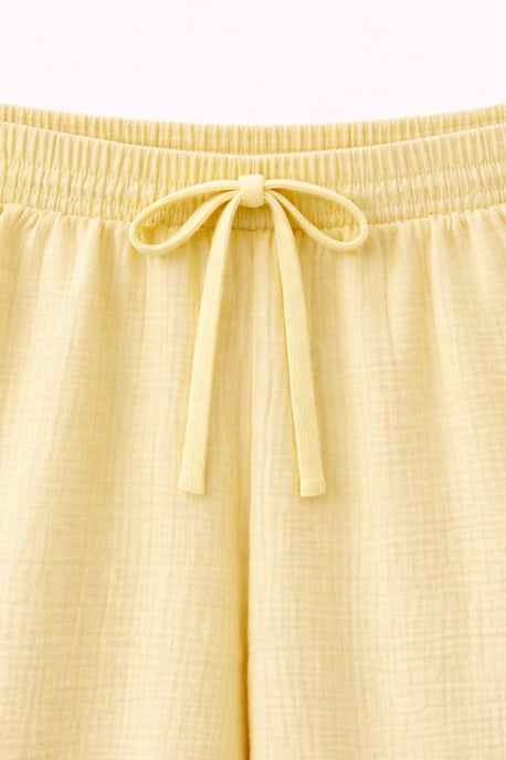 Hoge Taille Textuur Muslin Stof Broek - Image 2
