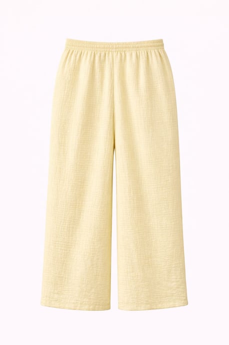 Hoge Taille Textuur Muslin Stof Broek - Image 3