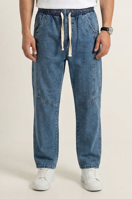 Baggy Denim Broek met Koord Taille - Image 2