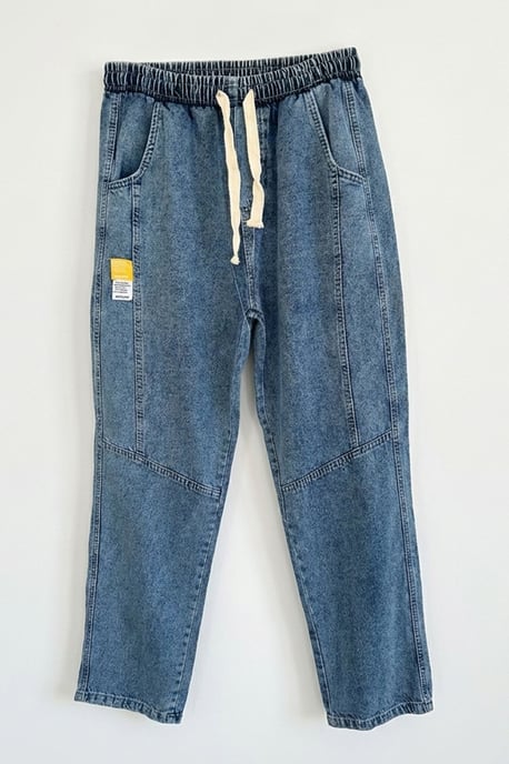 Baggy Denim Broek met Koord Taille - Image 6