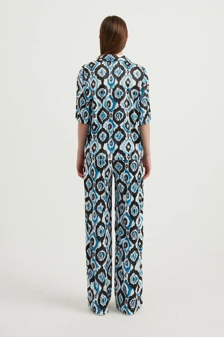 Satin Geometrische Hoge Taille Boho Broek - Image 4