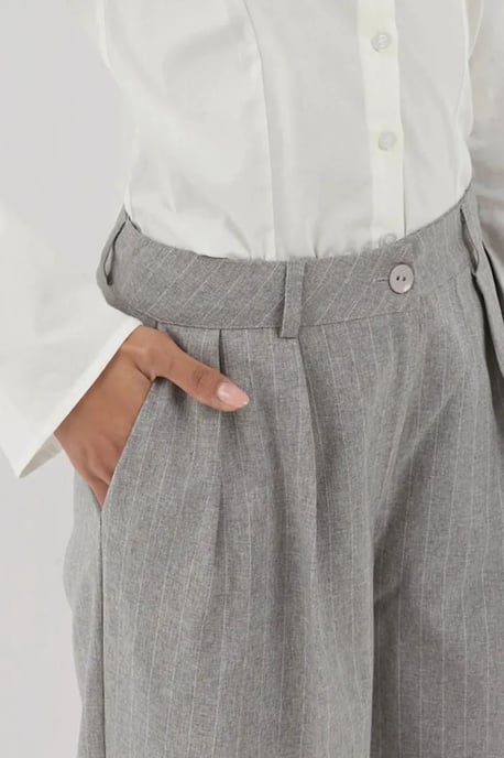 Gestreepte Wijde Pantalon met Plissé - Image 4