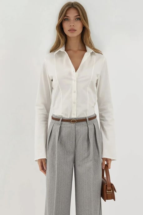 Gestreepte Wijde Pantalon met Plissé - Image 6