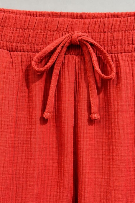 Hoge Taille Textuur Muslin Stof Broek - Image 2
