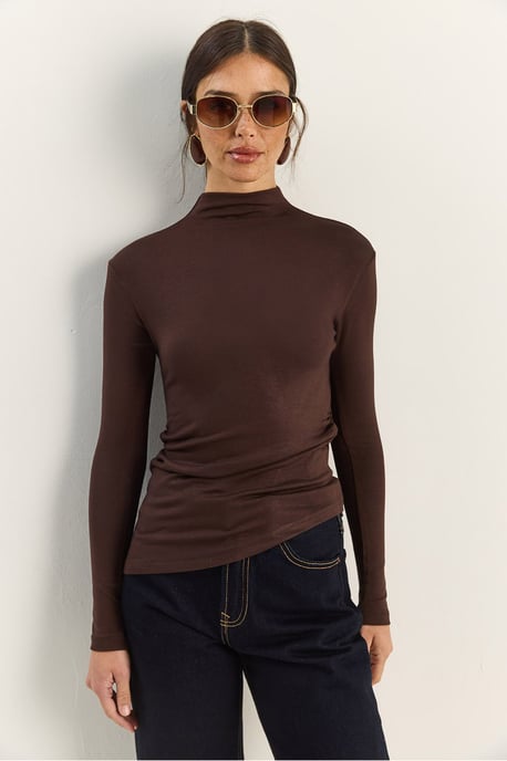 Fitted Colblouse met Lange Mouwen en Rimpeldetails - Image 3