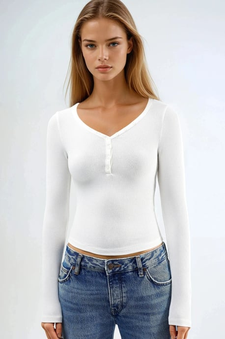 Knopkragen Blouse met Lange Mouwen en Elastiek - Image 6