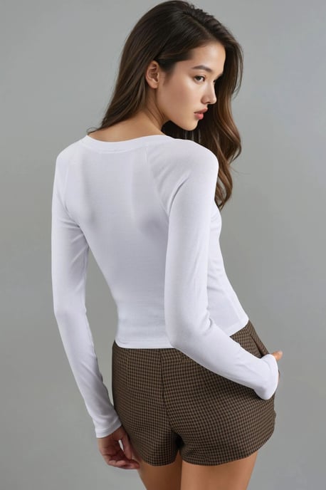 V-hals Langnieuws Getailleerde Blouse - Image 4