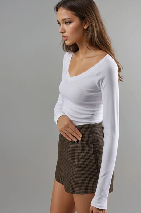 V-hals Langnieuws Getailleerde Blouse - Image 5